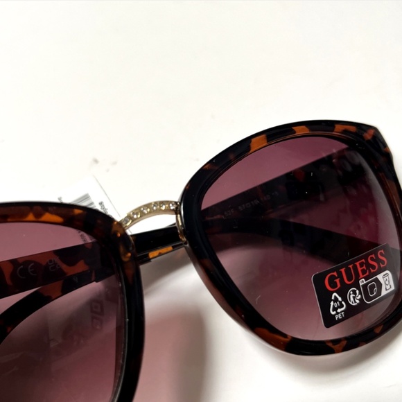 GUESS Cat Eye Sunglasses GF0327 Rhinestones Acetate Tortoise Shell Brown main image 8